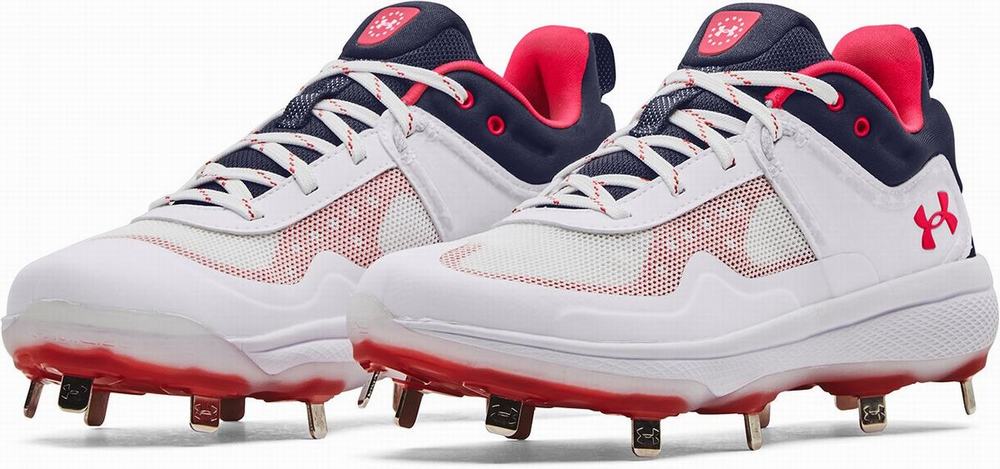 Buty do Softball Vans Damskie Białe Granatowe | FEGM23910