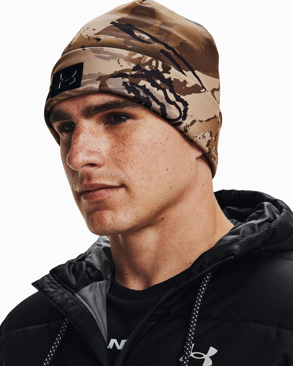 Czapki Beanie Vans Męskie Beżowe Camo Czarne | NMDE87304